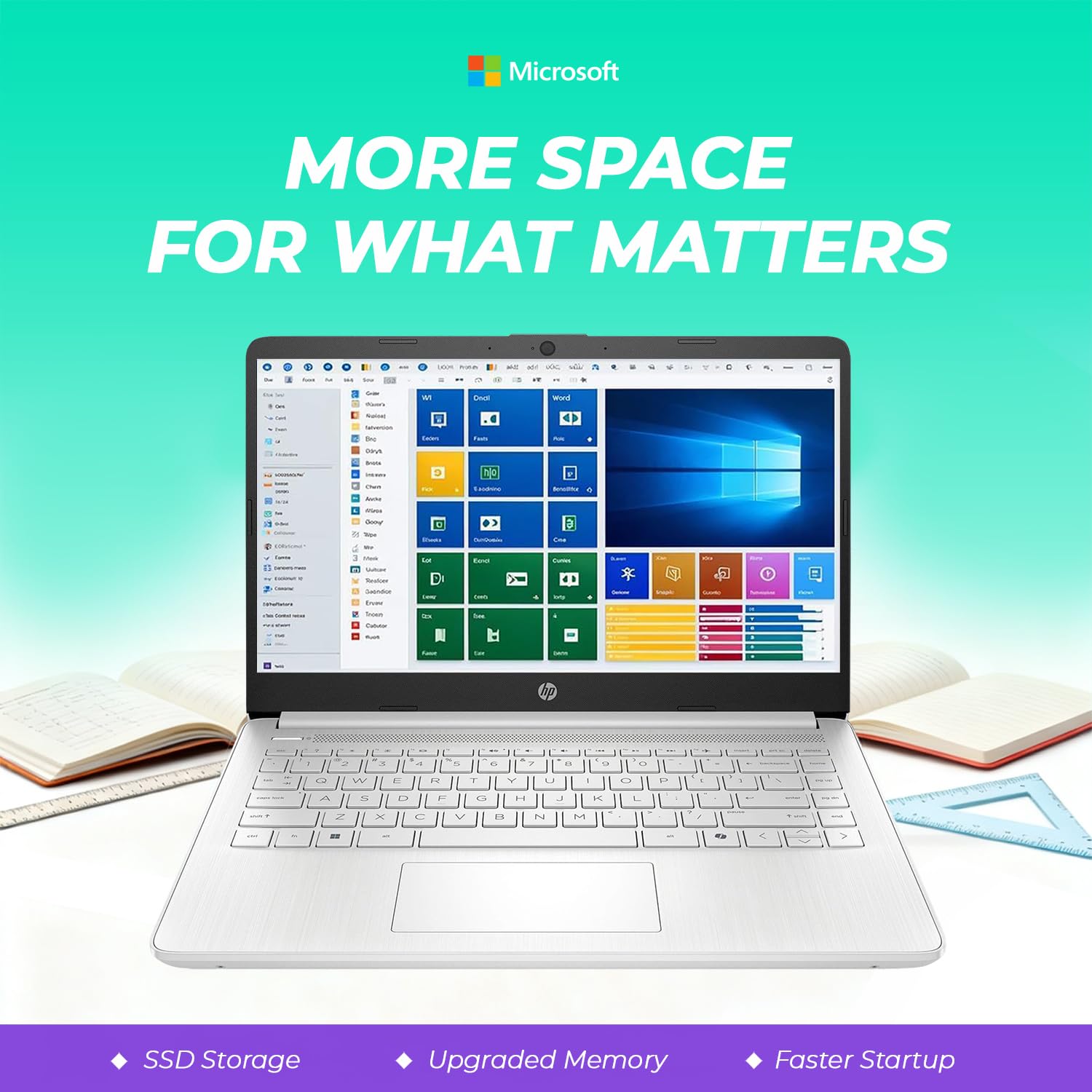 HP 14" Everyday Laptop • Copilot AI • Latest Intel 4-Core Processor • 4GB RAM • 64GB eMMC + 1TB Cloud Storage • 2026 Edition • Windows 11 • Microsoft 365 • Thin & Portable • Royal Blue