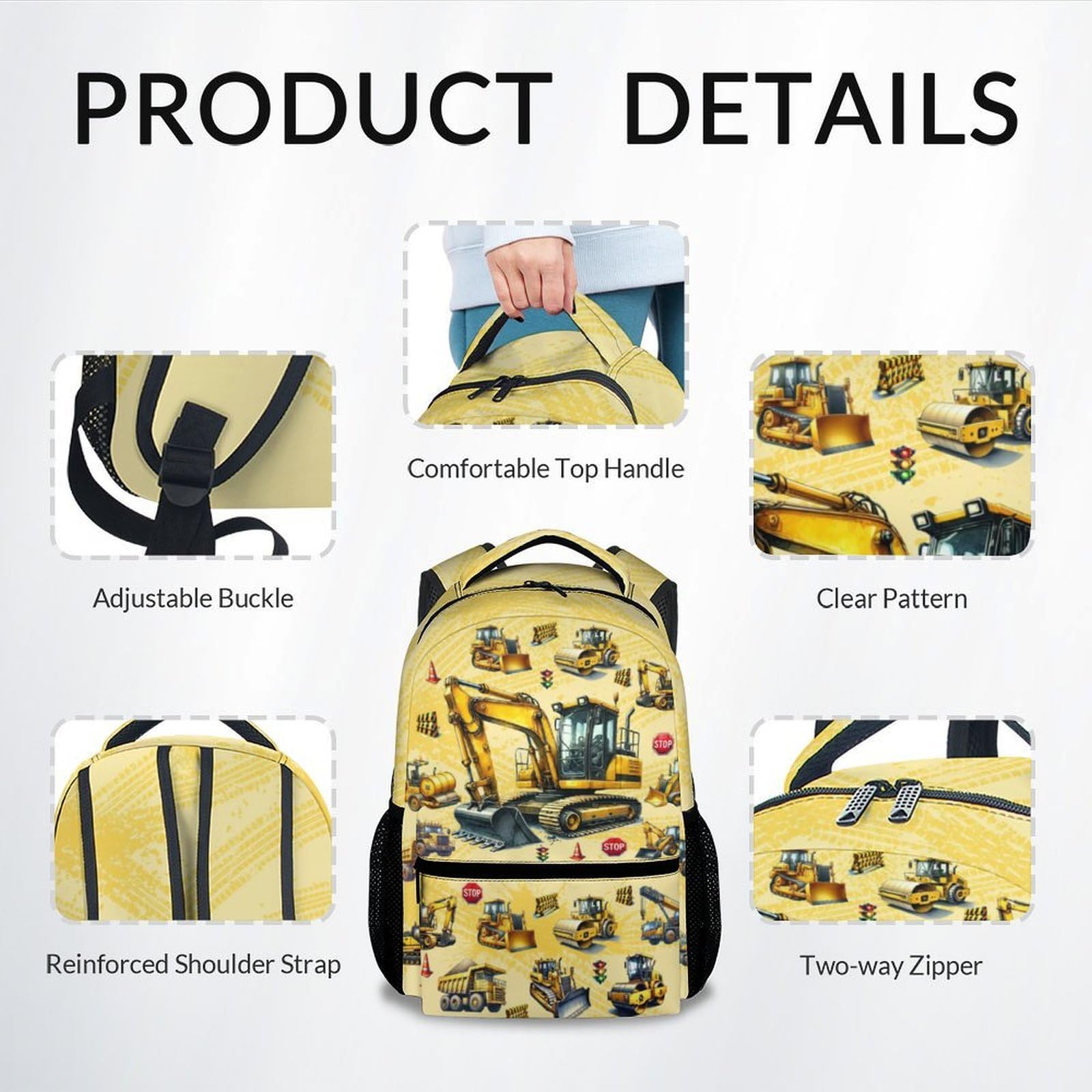 Boys Back Pack for Kids School Backpack with Airplane Print, 17 Inch Toddlers Bookbag with Padded Shoulder Straps, Lightweight Book Bag for Back to School Gifts