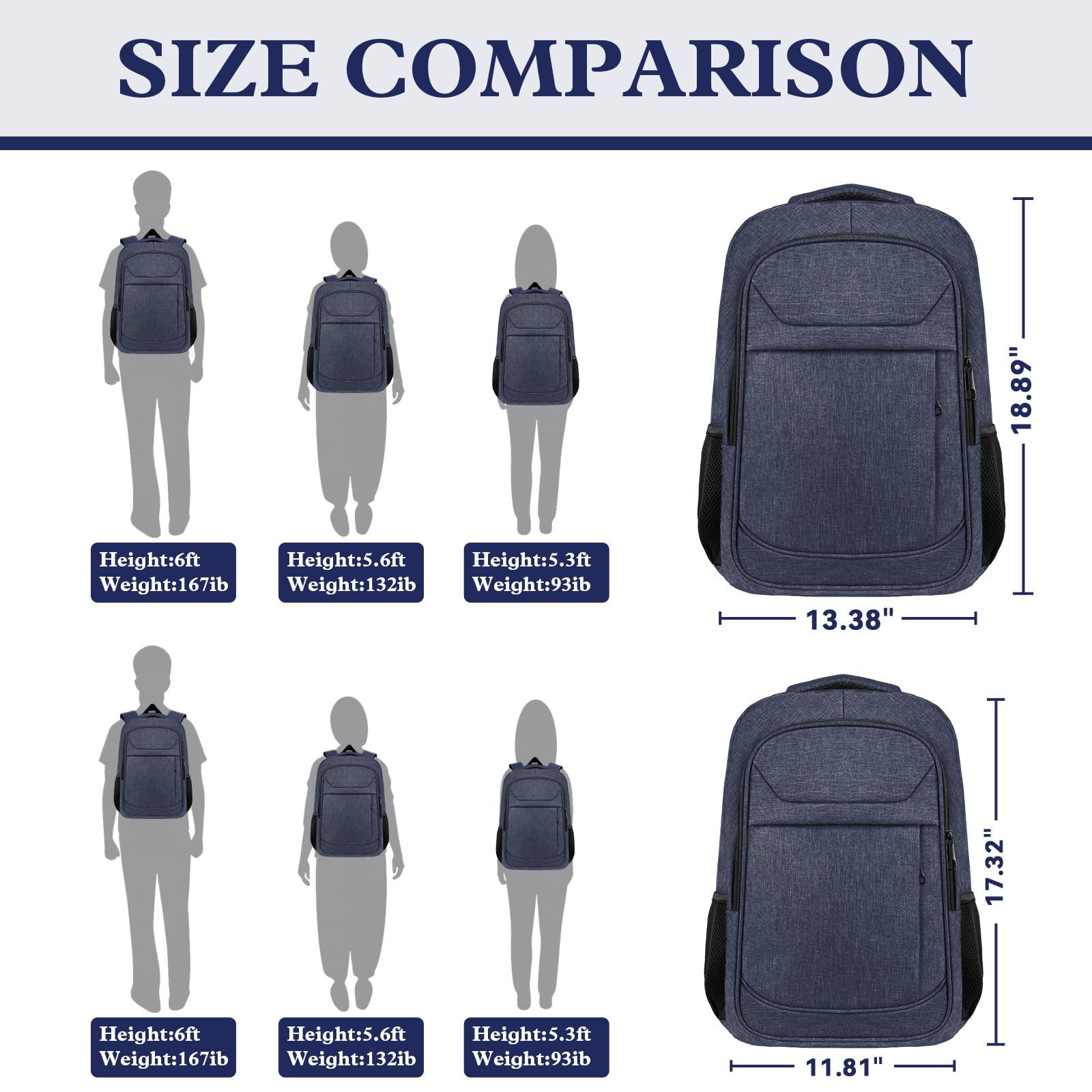 Travel Laptop Backpack 17 Inch, Sturdy Professional Travel Backpack for Men Women with LifetimeWarranty, Airline Approved Big Large Business Work College Computer Backpack, Black