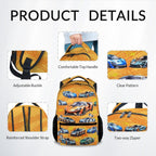 Boys Back Pack for Kids School Backpack with Airplane Print, 17 Inch Toddlers Bookbag with Padded Shoulder Straps, Lightweight Book Bag for Back to School Gifts