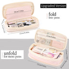 EASTHILL Big Capacity Pencil Case Large Pencil Pouch Stationery Pen Bag for Teen Girls-Green