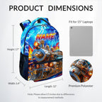 Dinosaur Backpack for Kids Personalized Boys Truck Bookbag with Name - 17 Inch Toddler School Bag with Padded Straps for Preschool Kindergarten Elementary