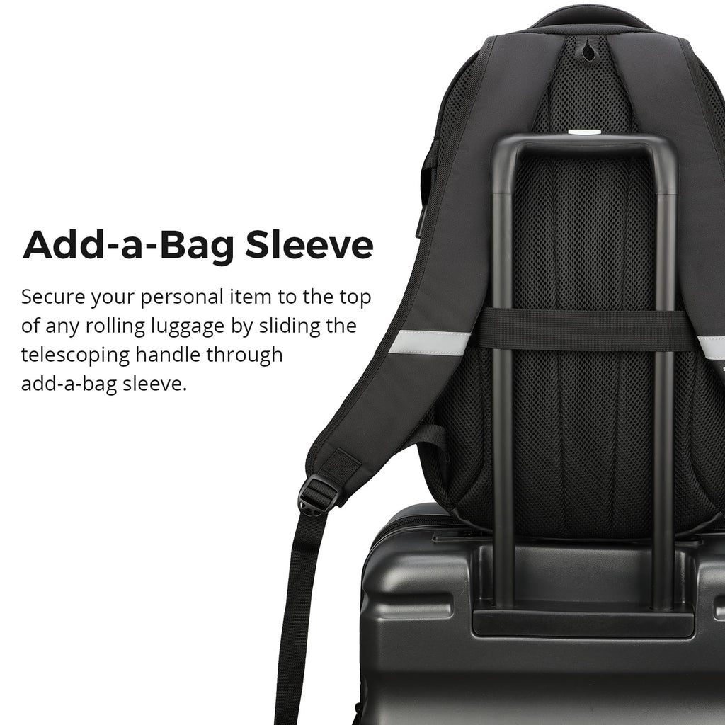 Swissdigital Design Laptop Backpack with USB Charging Port, Travel Backpack Fits 15.6 inches Computer, 31L College School Backpack for Men, Black | SD803-01