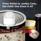 Kitchen Mama Orbit One Rechargeable Electric Can Opener: Hands-free, USB-C Charging, Automatic Stop, Smooth Edge, Safety, Blade for Large Cans, Heavy Duty, Soda and Pop Can, with Storage Box (Black)