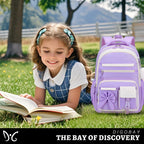 DIGOBAY Backpack for Girls, 3PCS Girls Backpack for School with Lunch Bag Pencil Case, Cute Kids Teens Bookbag for Kindergarten Elementary Preschool Middle School (Pink)