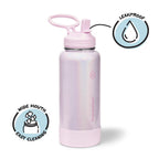 ThermoFlask Insulated Water Bottle with Straw Lid (24 oz, Purple Sunset) - Leakproof, Stainless Steel Water Bottle for Cold & Hot Drinks, Travel & Daily Hydration