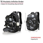 Swissdigital Design Laptop Backpack with USB Charging Port, Travel Backpack Fits 15.6 inches Computer, 31L College School Backpack for Men, Black | SD803-01