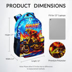 Dinosaur Backpack for Kids Personalized Boys Truck Bookbag with Name - 17 Inch Toddler School Bag with Padded Straps for Preschool Kindergarten Elementary