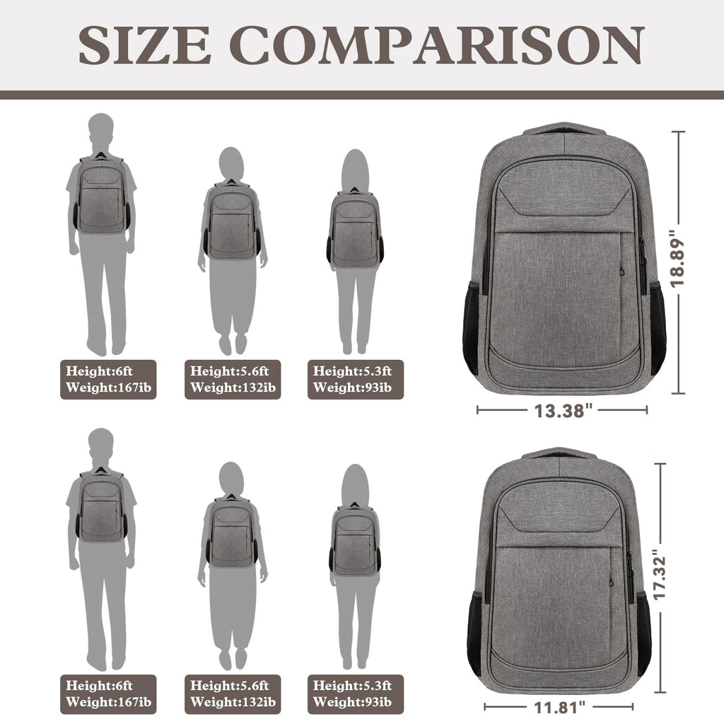 Travel Laptop Backpack 17 Inch, Sturdy Professional Travel Backpack for Men Women with LifetimeWarranty, Airline Approved Big Large Business Work College Computer Backpack, Black