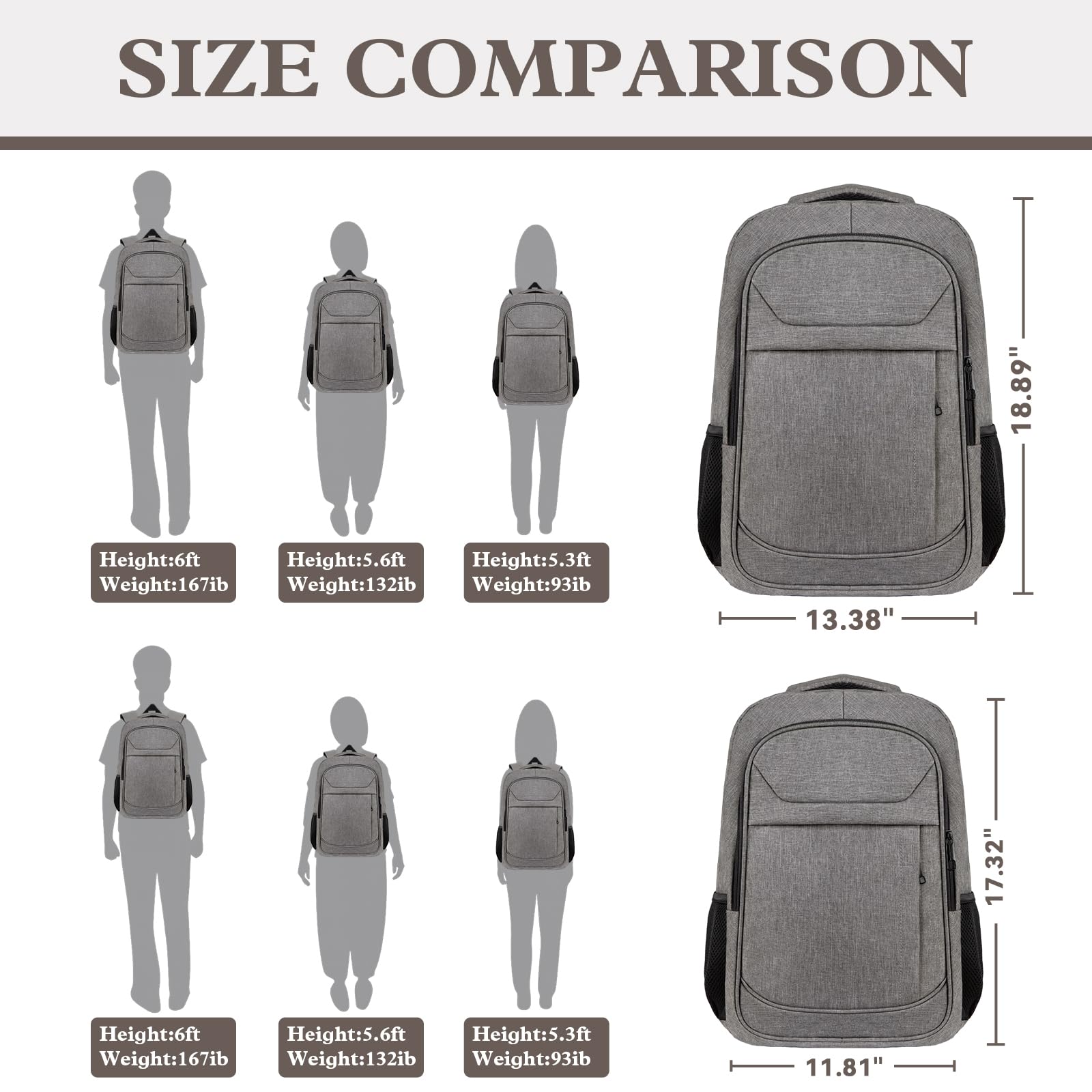 Travel Laptop Backpack 17 Inch, Sturdy Professional Travel Backpack for Men Women with LifetimeWarranty, Airline Approved Big Large Business Work College Computer Backpack, Black