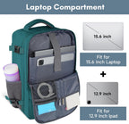 Taygeer Travel Laptop Backpack for Men Women, Airplane Approved Travel Backpack Suitcase with Water Bottle Pocket, Lightweight College 35l Luggage Bag 15.6inch Laptop Mochila Gifts for Business,Black