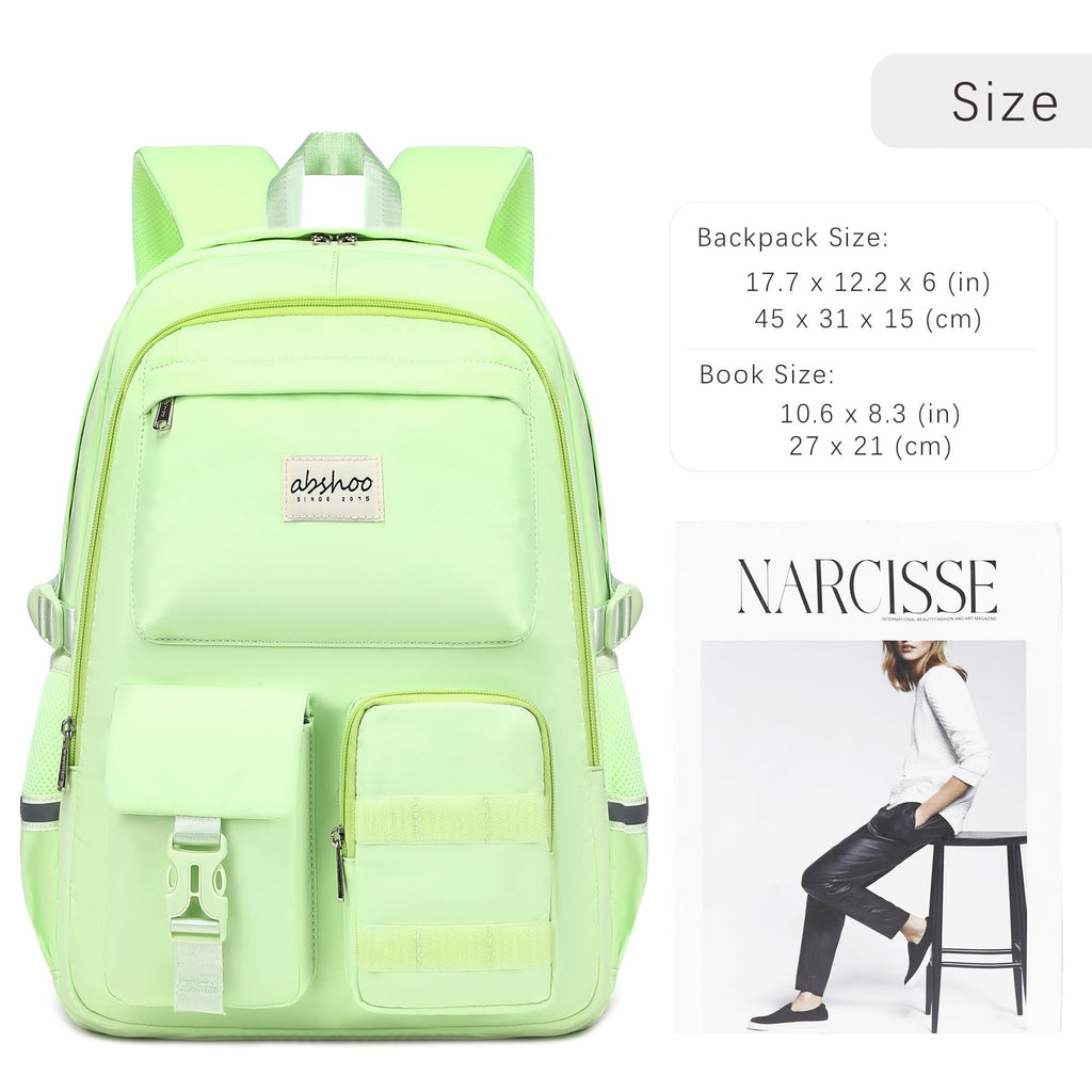 abshoo Big Student Laptop Backpack For College Women Middle High School Teen Girls Bookbag Travel Daypack (Black) | For College