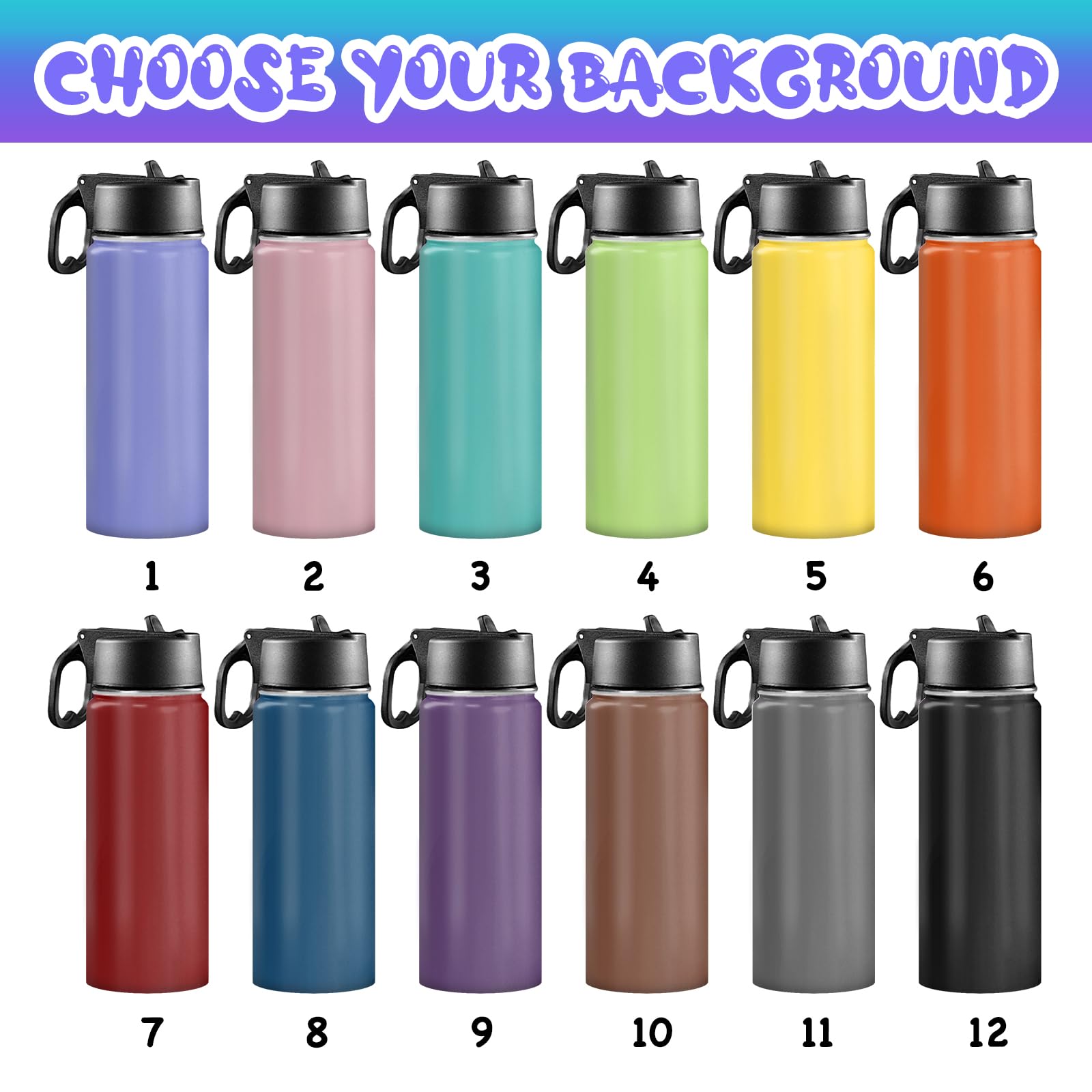 Back to School, Personalized Insulated Water Bottle for Kids 18oz Custom Name Stainless Steel Sports Water Bottles with Straw Lid Gifts for girls Boys woman man School Sports