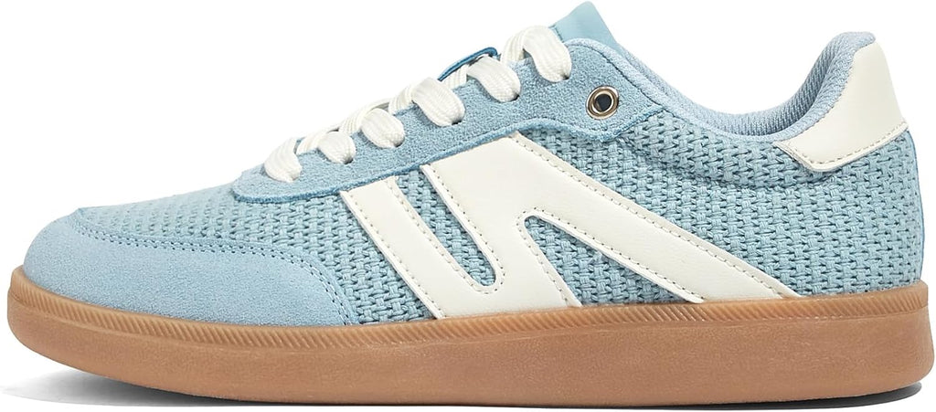 LUCKY STEP Women Classic Retro Gum Sole Fashion Sneakers Casual Tennis Skate Shoe Genuine Leather Walking Footwear Anti Slip Trainers