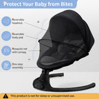 LAREX Baby Swing Infant Swing Electric Toddler Baby Rocker Portable for Newborn Boy Girl, 5 Sway Speeds with Remote Control, 10 Preset Melodies and Bluetooth, 0-6 Months Max 20 Lbs (Black)
