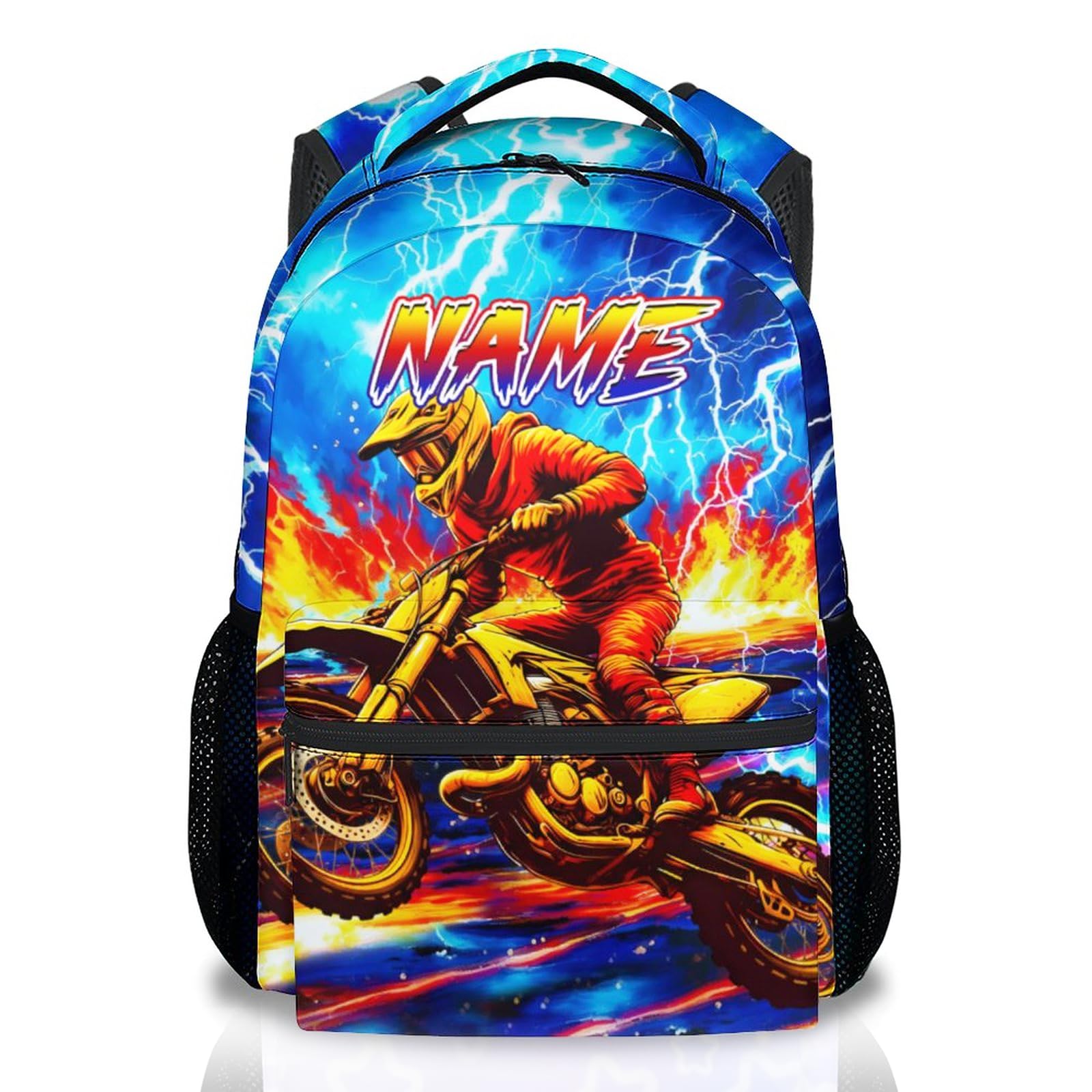 Dinosaur Backpack for Kids Personalized Boys Truck Bookbag with Name - 17 Inch Toddler School Bag with Padded Straps for Preschool Kindergarten Elementary