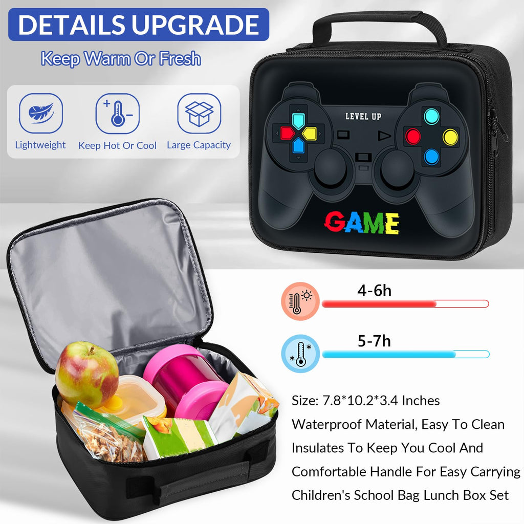 School Backpack for Boys - Gamer Boys Backpack for Kids Children Teens Elementary Middle School - 17″ Video Game Bookbag Travel Back Pack for Age 6-18