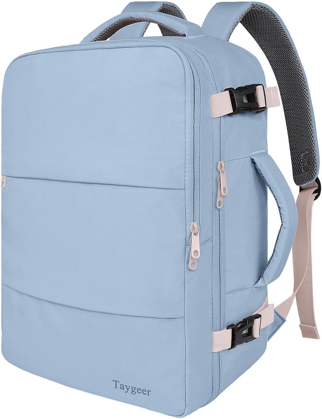 Taygeer Travel Laptop Backpack for Men Women, Airplane Approved Travel Backpack Suitcase with Water Bottle Pocket, Lightweight College 35l Luggage Bag 15.6inch Laptop Mochila Gifts for Business,Black