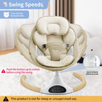 LAREX Baby Swing Infant Swing Electric Toddler Baby Rocker Portable for Newborn Boy Girl, 5 Sway Speeds with Remote Control, 10 Preset Melodies and Bluetooth, 0-6 Months Max 20 Lbs (Black)
