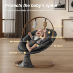Baby Swings for Infants, Monamii Baby Swing, Bluetooth Infant Swing with Music Speaker, 5 Speeds and Remote Control, Indoor & Outdoor Use (Beige)