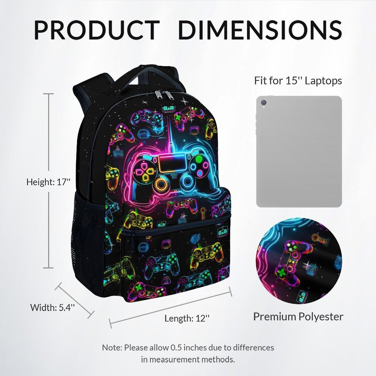 Boys Back Pack for Kids School Backpack with Airplane Print, 17 Inch Toddlers Bookbag with Padded Shoulder Straps, Lightweight Book Bag for Back to School Gifts