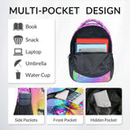 Unicorn Backpack for Girls Custom School Bookbag with Name - Personalized Toddler Schoolbag with Rainbow for Preschool Kindergarten Elementary (17 Inch)