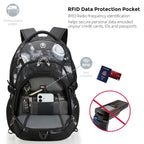 Swissdigital Design Laptop Backpack with USB Charging Port, Travel Backpack Fits 15.6 inches Computer, 31L College School Backpack for Men, Black | SD803-01