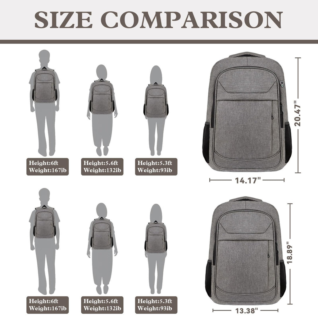 Travel Laptop Backpack 17 Inch, Sturdy Professional Travel Backpack for Men Women with LifetimeWarranty, Airline Approved Big Large Business Work College Computer Backpack, Black