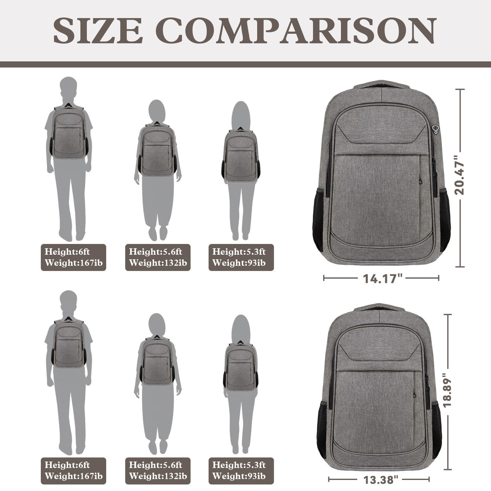 Travel Laptop Backpack 17 Inch, Sturdy Professional Travel Backpack for Men Women with LifetimeWarranty, Airline Approved Big Large Business Work College Computer Backpack, Black