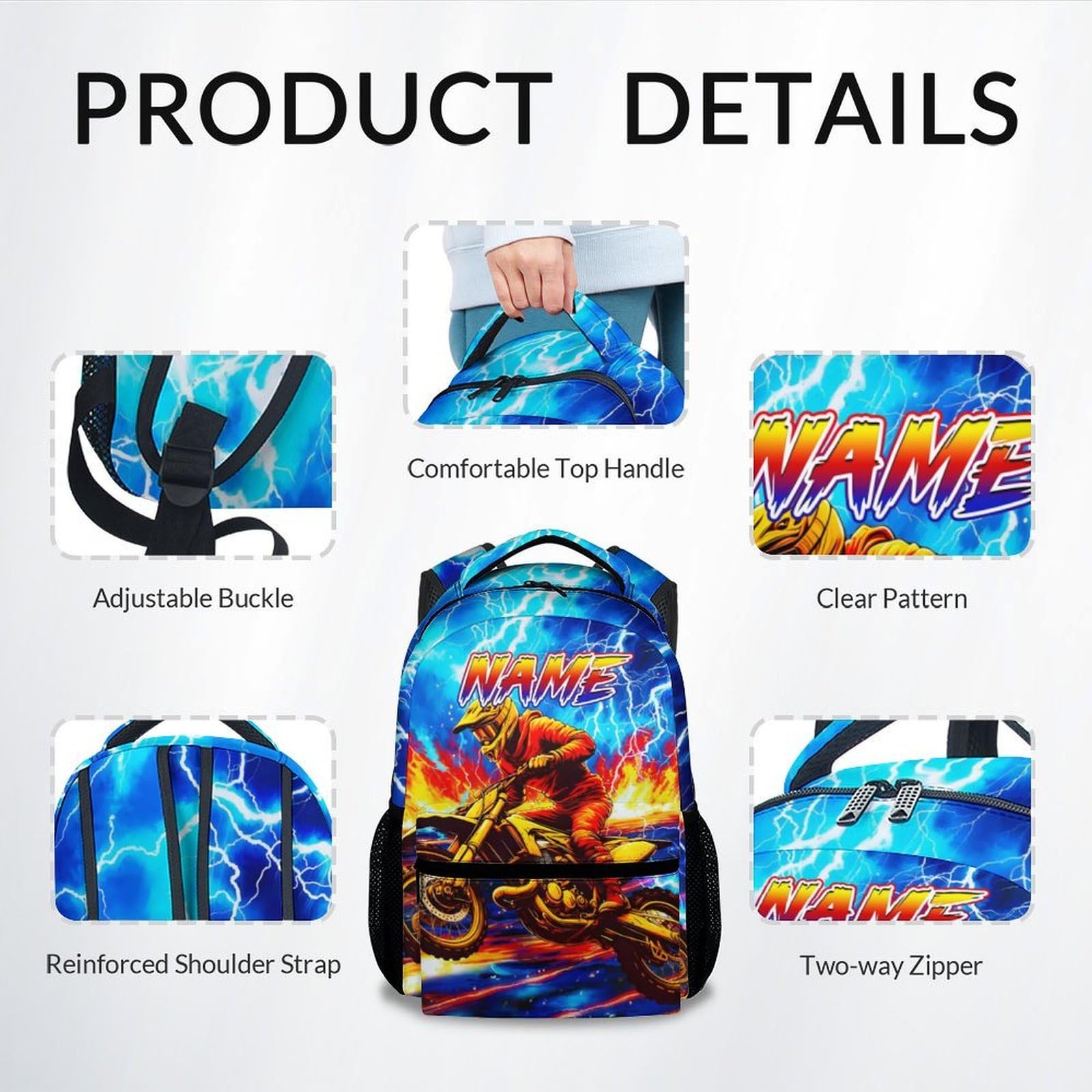 Dinosaur Backpack for Kids Personalized Boys Truck Bookbag with Name - 17 Inch Toddler School Bag with Padded Straps for Preschool Kindergarten Elementary