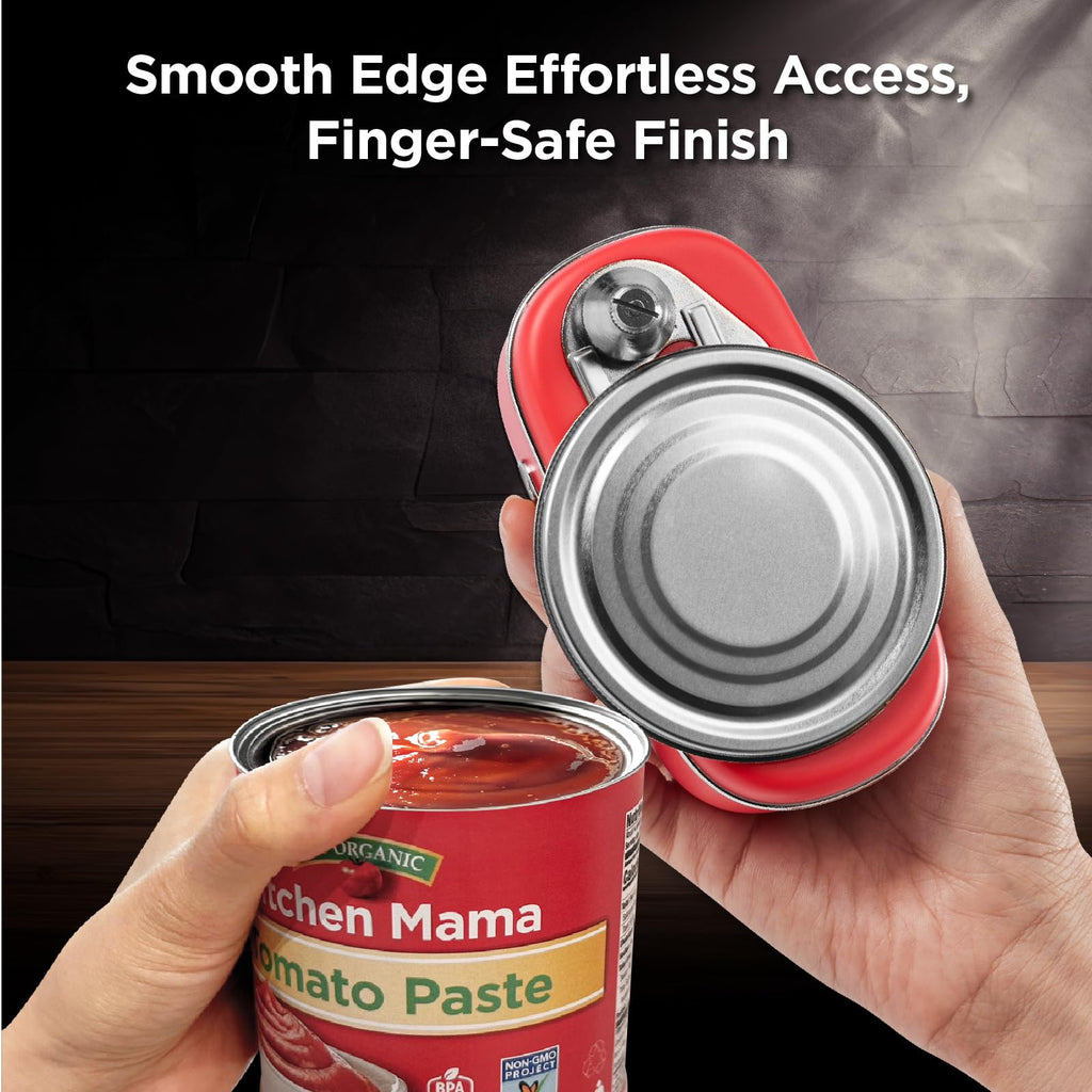 Kitchen Mama Orbit One Rechargeable Electric Can Opener: Hands-free, USB-C Charging, Automatic Stop, Smooth Edge, Safety, Blade for Large Cans, Heavy Duty, Soda and Pop Can, with Storage Box (Black)