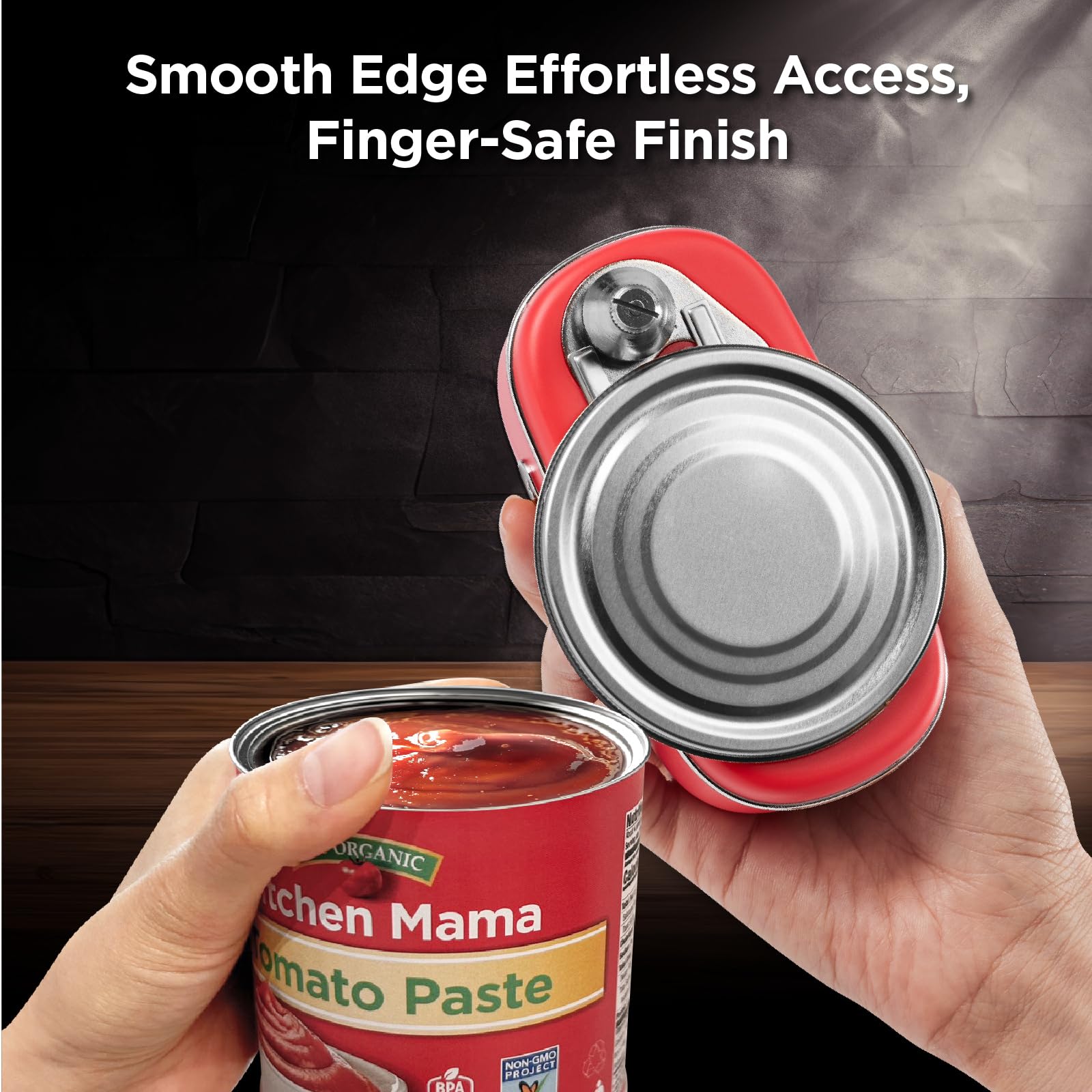 Kitchen Mama Orbit One Rechargeable Electric Can Opener: Hands-free, USB-C Charging, Automatic Stop, Smooth Edge, Safety, Blade for Large Cans, Heavy Duty, Soda and Pop Can, with Storage Box (Black)