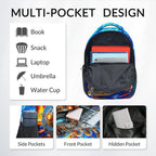 Dinosaur Backpack for Kids Personalized Boys Truck Bookbag with Name - 17 Inch Toddler School Bag with Padded Straps for Preschool Kindergarten Elementary