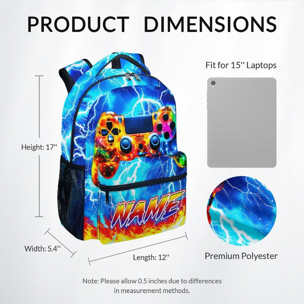 Dinosaur Backpack for Kids Personalized Boys Truck Bookbag with Name - 17 Inch Toddler School Bag with Padded Straps for Preschool Kindergarten Elementary
