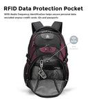 Swissdigital Design Laptop Backpack with USB Charging Port, Travel Backpack Fits 15.6 inches Computer, 31L College School Backpack for Men, Black | SD803-01