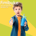 Fimibuke Kids Insulated Water Bottle, 14oz BPA FREE 18/8 Stainless Steel Travel Tumbler Double Wall Vacuum Leak Proof Kids Cup with Straw Metal Water Bottle for School Boys Girls(1 Pack, Rainbow)
