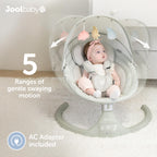 Jool Baby Nova Baby Swing for Infants – Bluetooth Music, Remote (Gray) | Keep Baby Happy While Getting Things Done – Gentle Side-to-Side Motion Helps Baby Feel Content