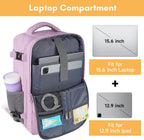 Taygeer Travel Laptop Backpack for Men Women, Airplane Approved Travel Backpack Suitcase with Water Bottle Pocket, Lightweight College 35l Luggage Bag 15.6inch Laptop Mochila Gifts for Business,Black