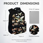 Boys Back Pack for Kids School Backpack with Airplane Print, 17 Inch Toddlers Bookbag with Padded Shoulder Straps, Lightweight Book Bag for Back to School Gifts