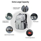 ARCTIC HUNTER AH Business Laptop Backpack for Men Work Commuting, 30L Large Travel Carry On Backpack Flight Approved for Airplane, Professional College Backpacks Casual Daypack Black
