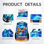 Dinosaur Backpack for Kids Personalized Boys Truck Bookbag with Name - 17 Inch Toddler School Bag with Padded Straps for Preschool Kindergarten Elementary