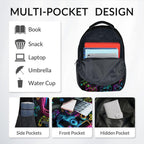 Boys Back Pack for Kids School Backpack with Airplane Print, 17 Inch Toddlers Bookbag with Padded Shoulder Straps, Lightweight Book Bag for Back to School Gifts