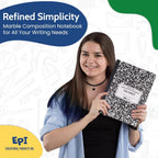 4 Pack - EPI Marble Hardcover Wide Ruled Composition Notebook | 200 Pages (100 Sheets), 9.75 x 7.5 in, Sturdy Sewn Binding | School, Office, Journaling, Notes