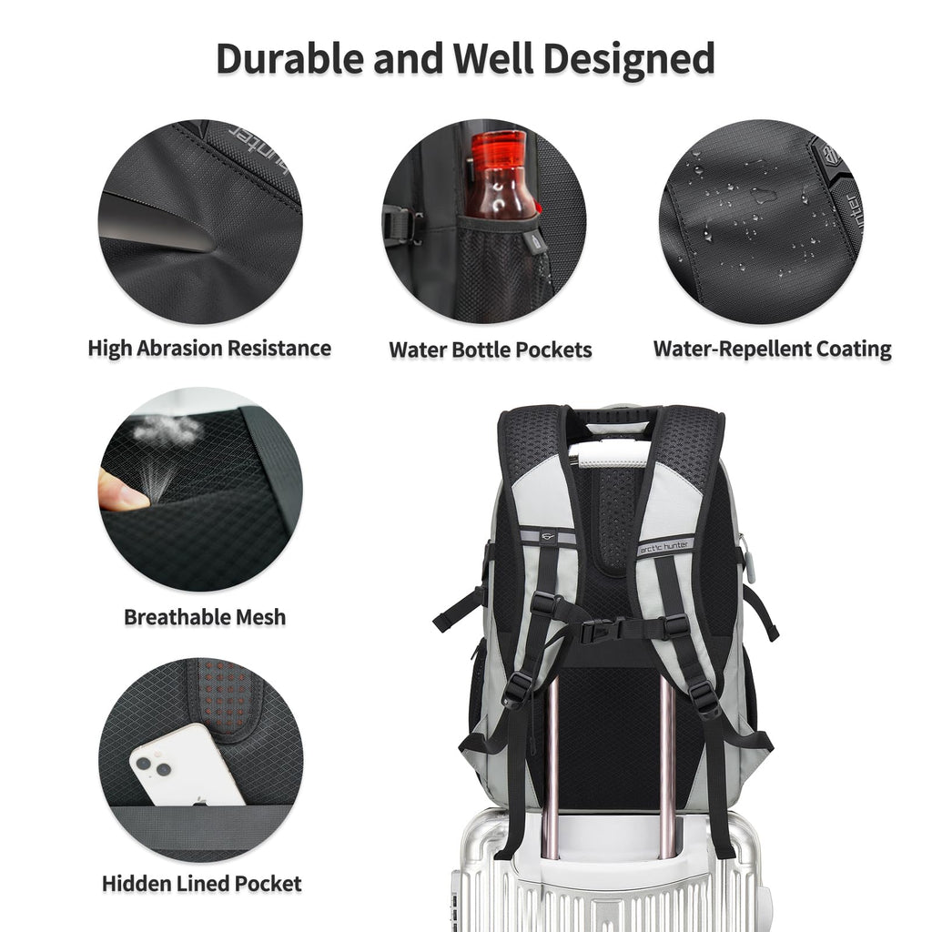 ARCTIC HUNTER AH Business Laptop Backpack for Men Work Commuting, 30L Large Travel Carry On Backpack Flight Approved for Airplane, Professional College Backpacks Casual Daypack Black