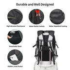 ARCTIC HUNTER AH Business Laptop Backpack for Men Work Commuting, 30L Large Travel Carry On Backpack Flight Approved for Airplane, Professional College Backpacks Casual Daypack Black
