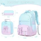 DIGOBAY Backpack for Girls, 3PCS Girls Backpack for School with Lunch Bag Pencil Case, Cute Kids Teens Bookbag for Kindergarten Elementary Preschool Middle School (Pink)
