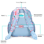mibasies Kids Backpack for Girls: Girls Backpack 5-8 - Kindergarten Elementary School Bookbag for Girl - Flower Pink