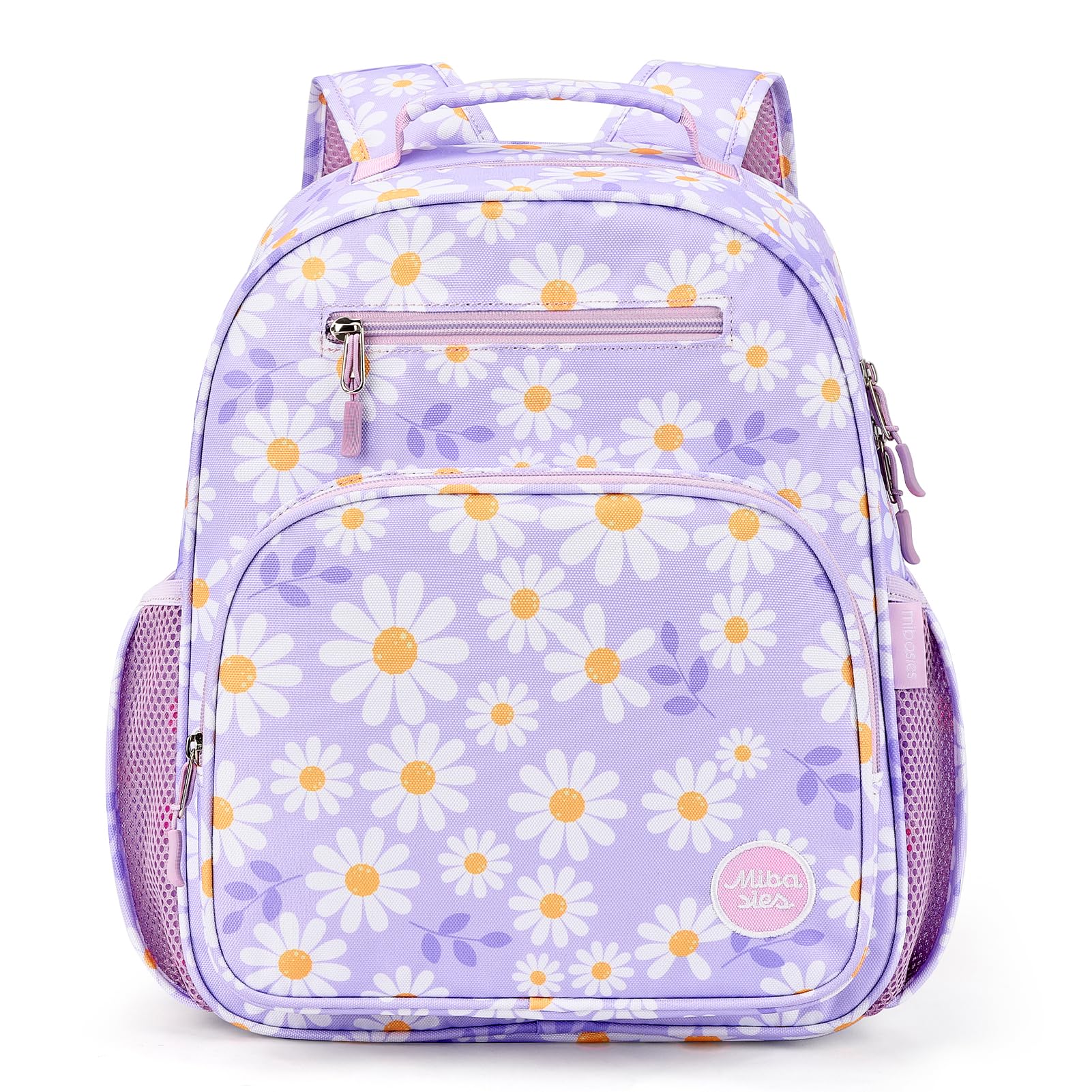 mibasies Kids Backpack for Girls: Girls Backpack 5-8 - Kindergarten Elementary School Bookbag for Girl - Flower Pink