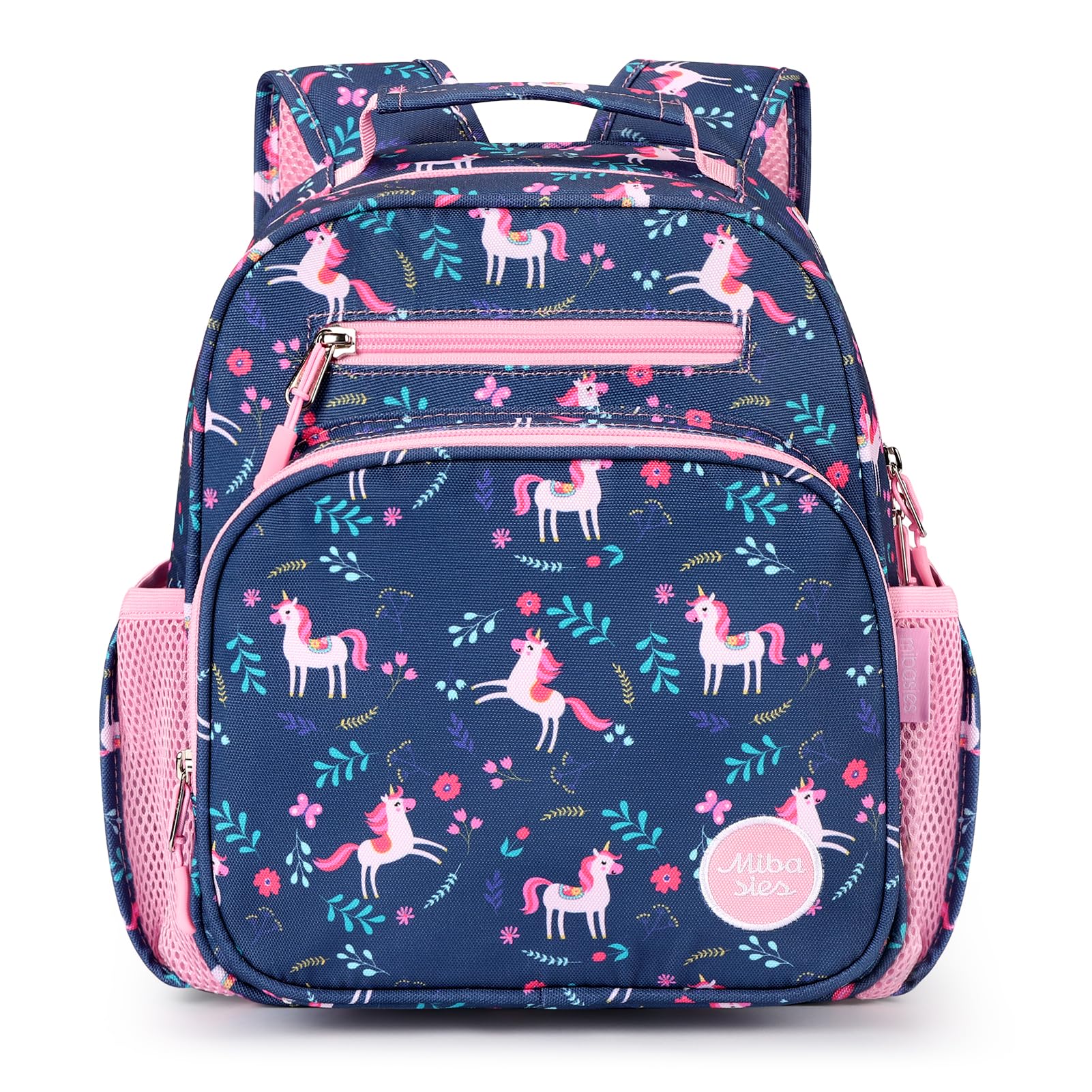 mibasies Kids Backpack for Girls: Girls Backpack 5-8 - Kindergarten Elementary School Bookbag for Girl - Flower Pink