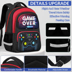 School Backpack for Boys - Gamer Boys Backpack for Kids Children Teens Elementary Middle School - 17″ Video Game Bookbag Travel Back Pack for Age 6-18